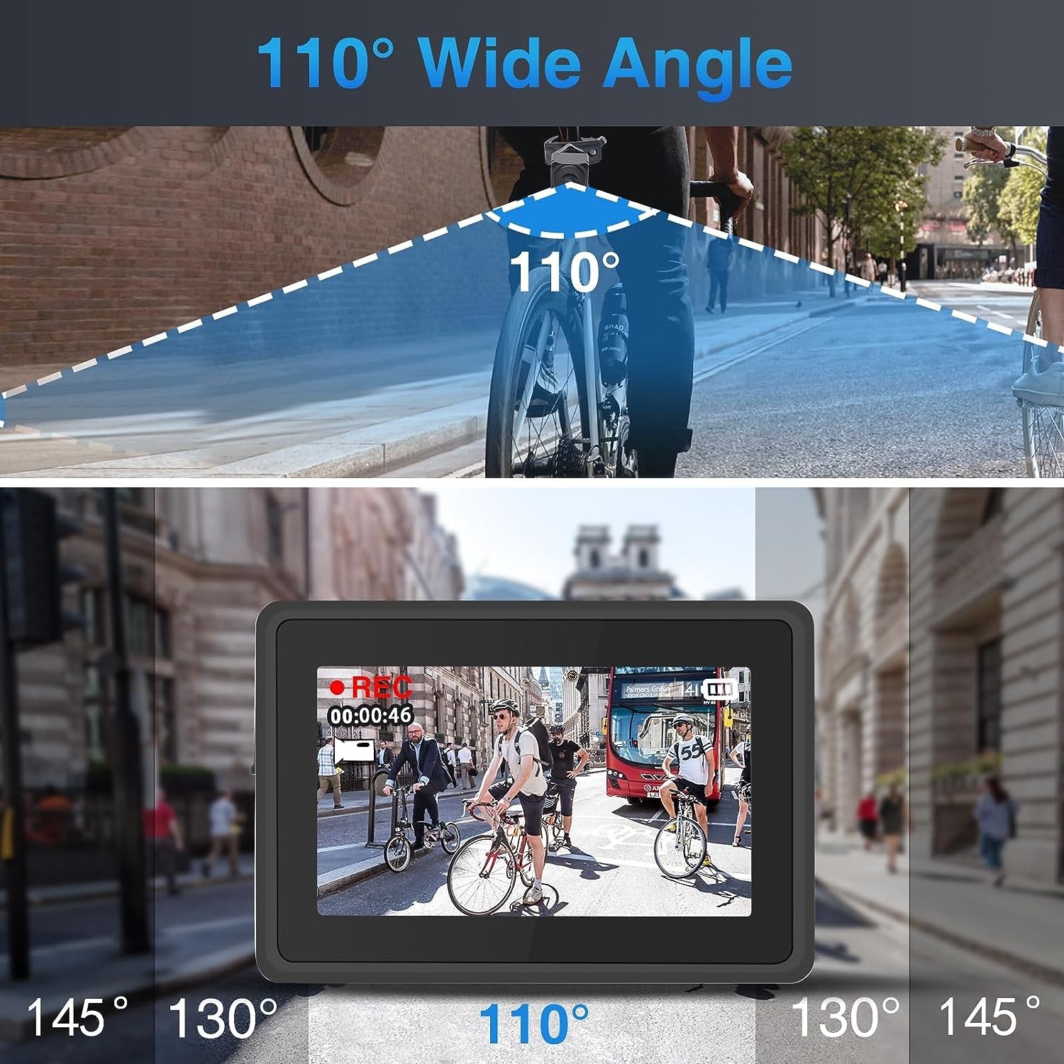 комплект камера за велосипед - ъгъл на видимост 110 градуса