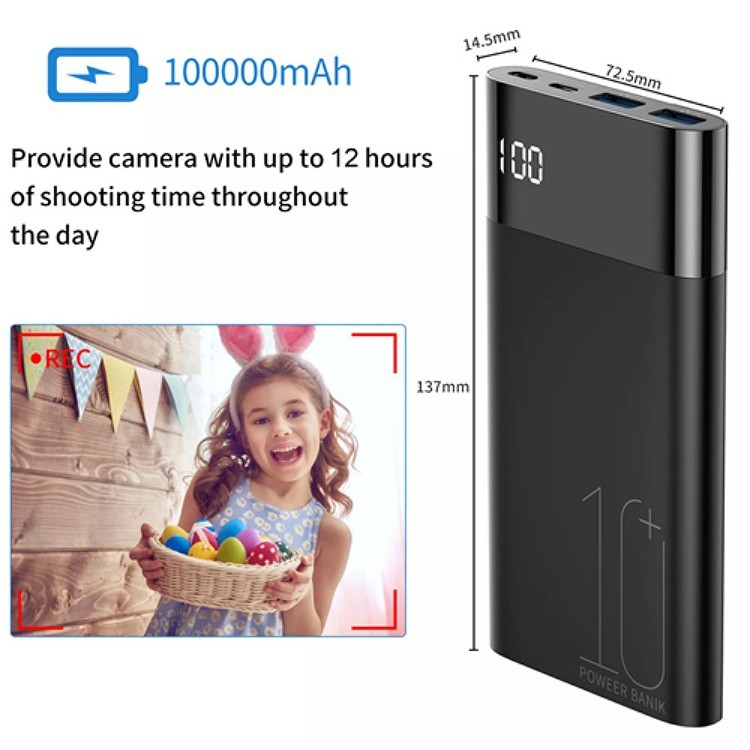 Камера с резолюция 4K във външна батерия 10000 mah