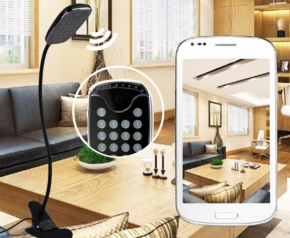 LED настолна лампа със скрита камера, WiFi