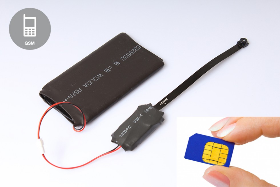 Gsm шпионска камера pinhole на sim и sd карта