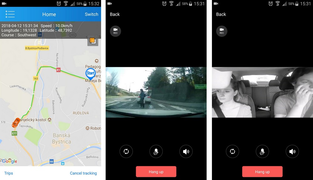 3g автомобилна камера с GPS - проследяване чрез приложение
