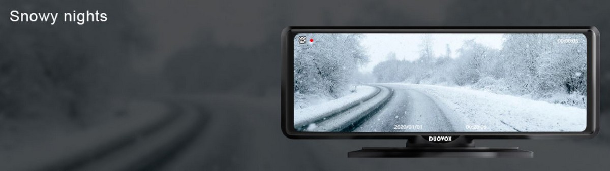 duovox v9 най-добрата камера за кола - снеговалеж