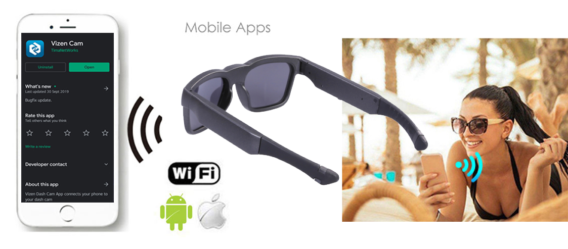 wifi очила за поточно предаване на живо - шпионски слънчеви очила