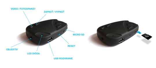 Камера с ключодържател + 2 GB SD